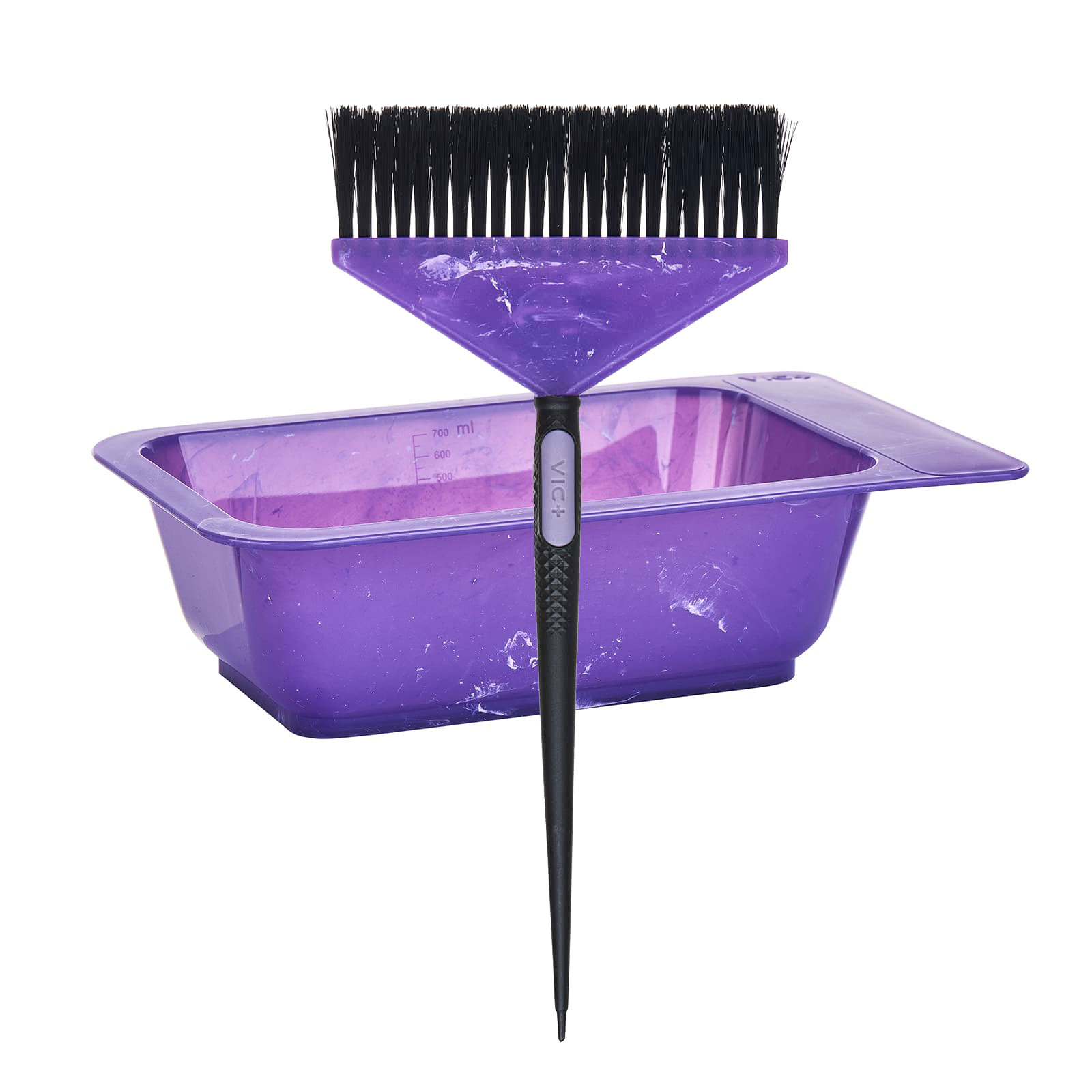 Миска и кисть, набор для окрашивания волос фиолетовый